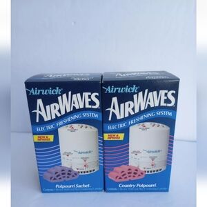 2 Vintage Airwick Airwaves Electric Air Freshener System Potpurri New NOS